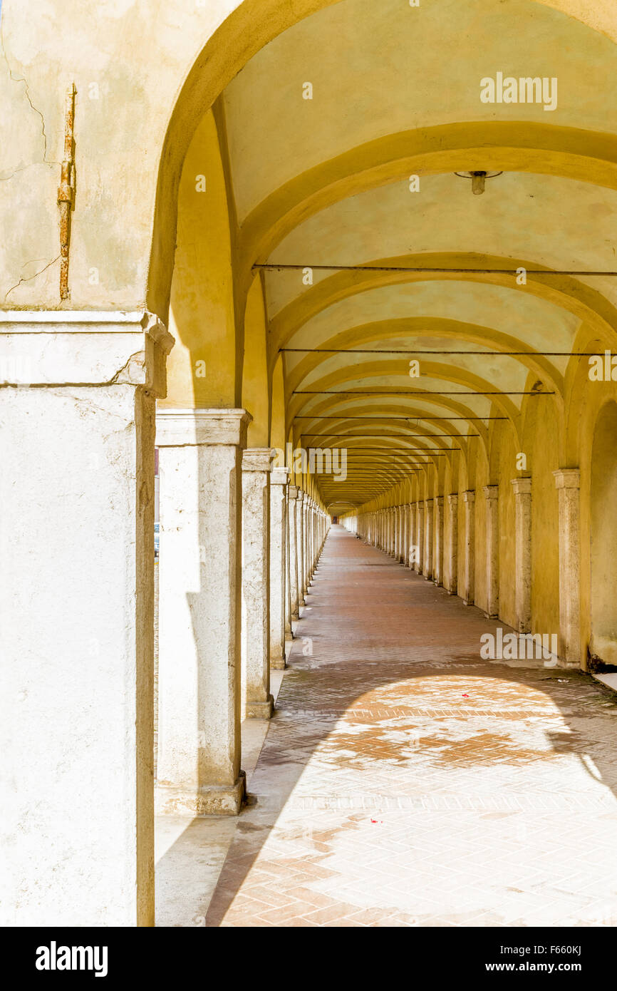 Archs of ancient porch in Italy Stock Photo Alamy