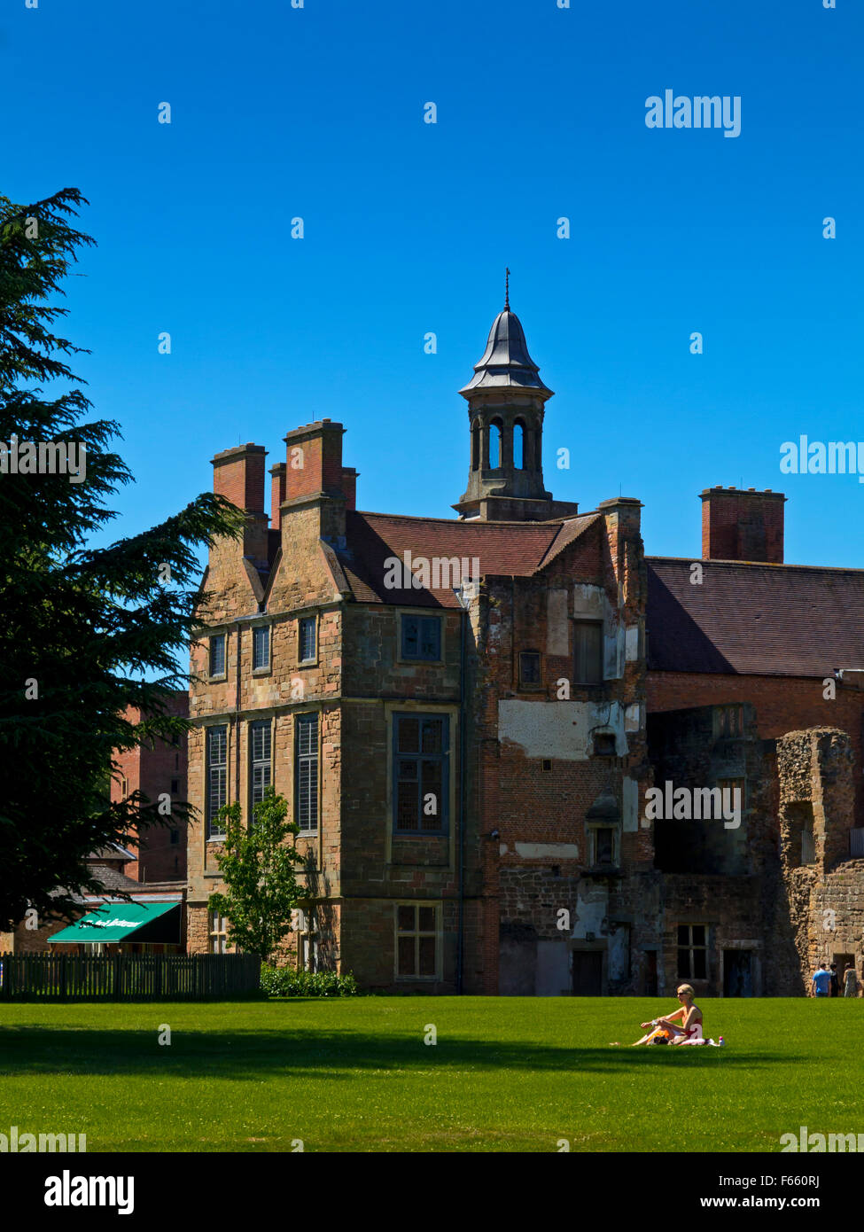 The house and garden at Rufford Abbey near Ollerton in Nottinghamshire