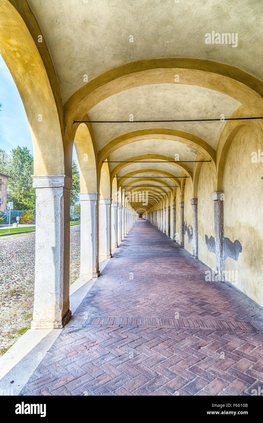 Archs of ancient porch in Italy Stock Photo Alamy