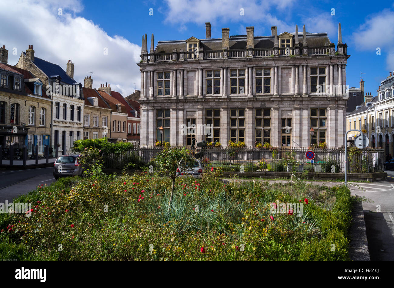 Hotel de Ville, 1871, town hall, Bergues, Nord Pas de Calais, France Stock Photo