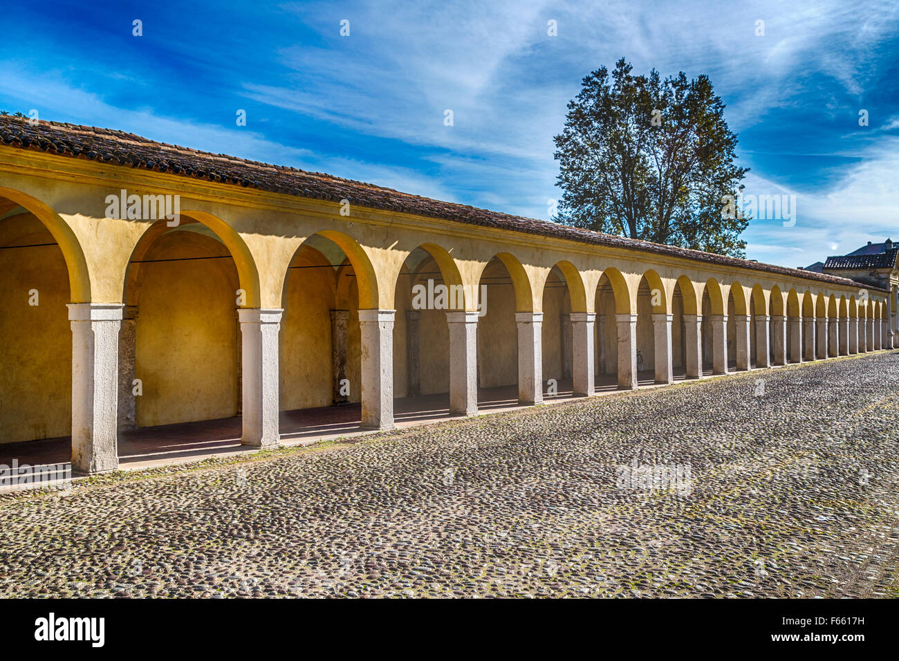 Archs of ancient porch in Italy Stock Photo Alamy