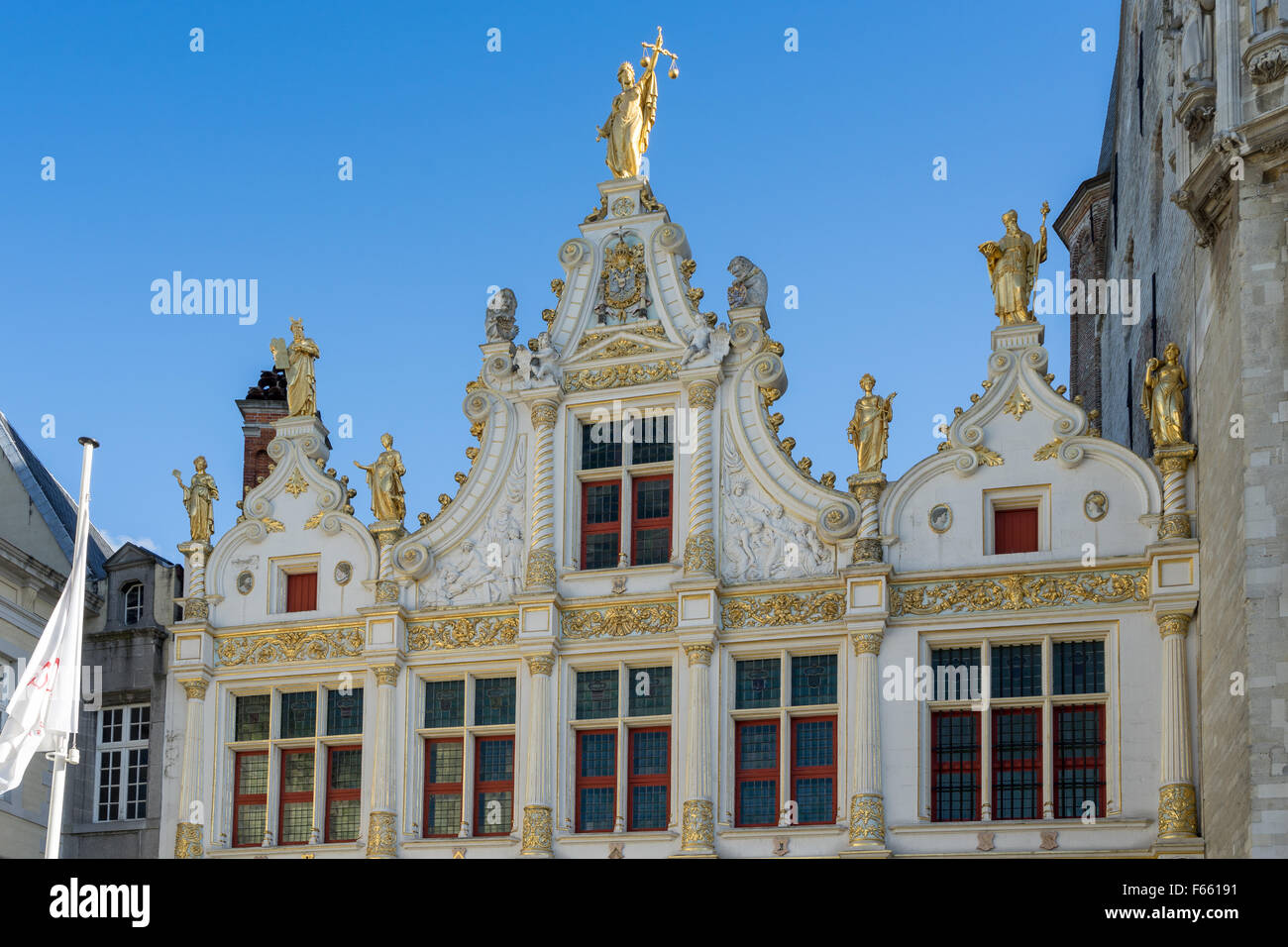 Provincial Palace in Market Square Bruges West Flanders Belgium Stock Photo