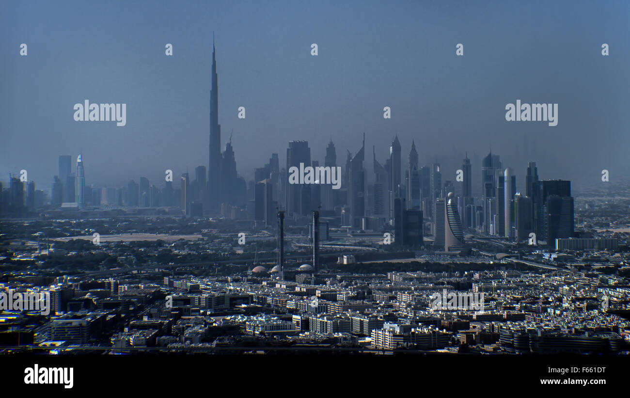 Dubai cityscape viewed from high up Stock Photo