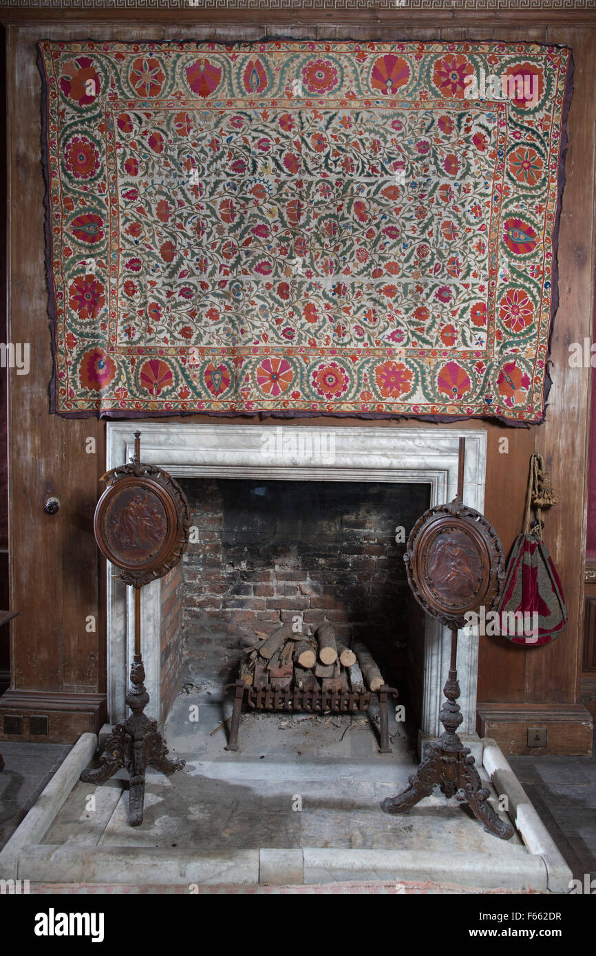 Fireplace in sitting room at West Horsley Place, which is to be the new