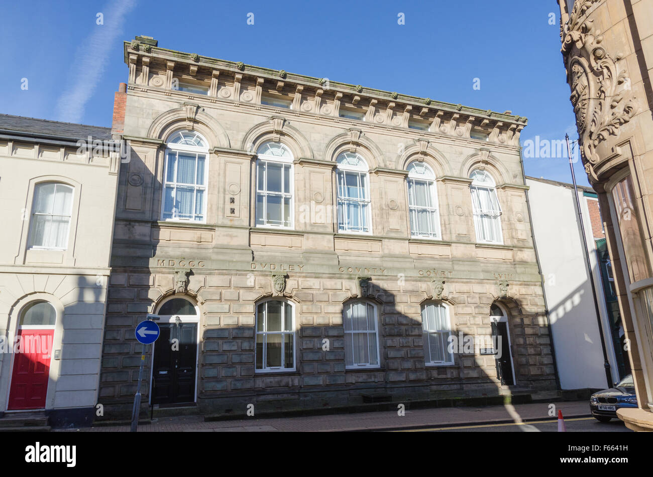 Georgian stone building in Priory Street, Dudley Stock Photo