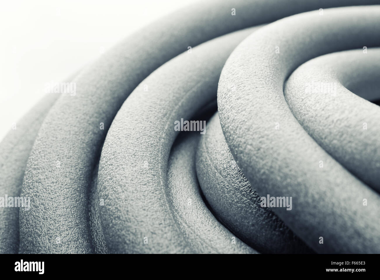 Macro of rolls of thermal insulation foam pipes Stock Photo Alamy