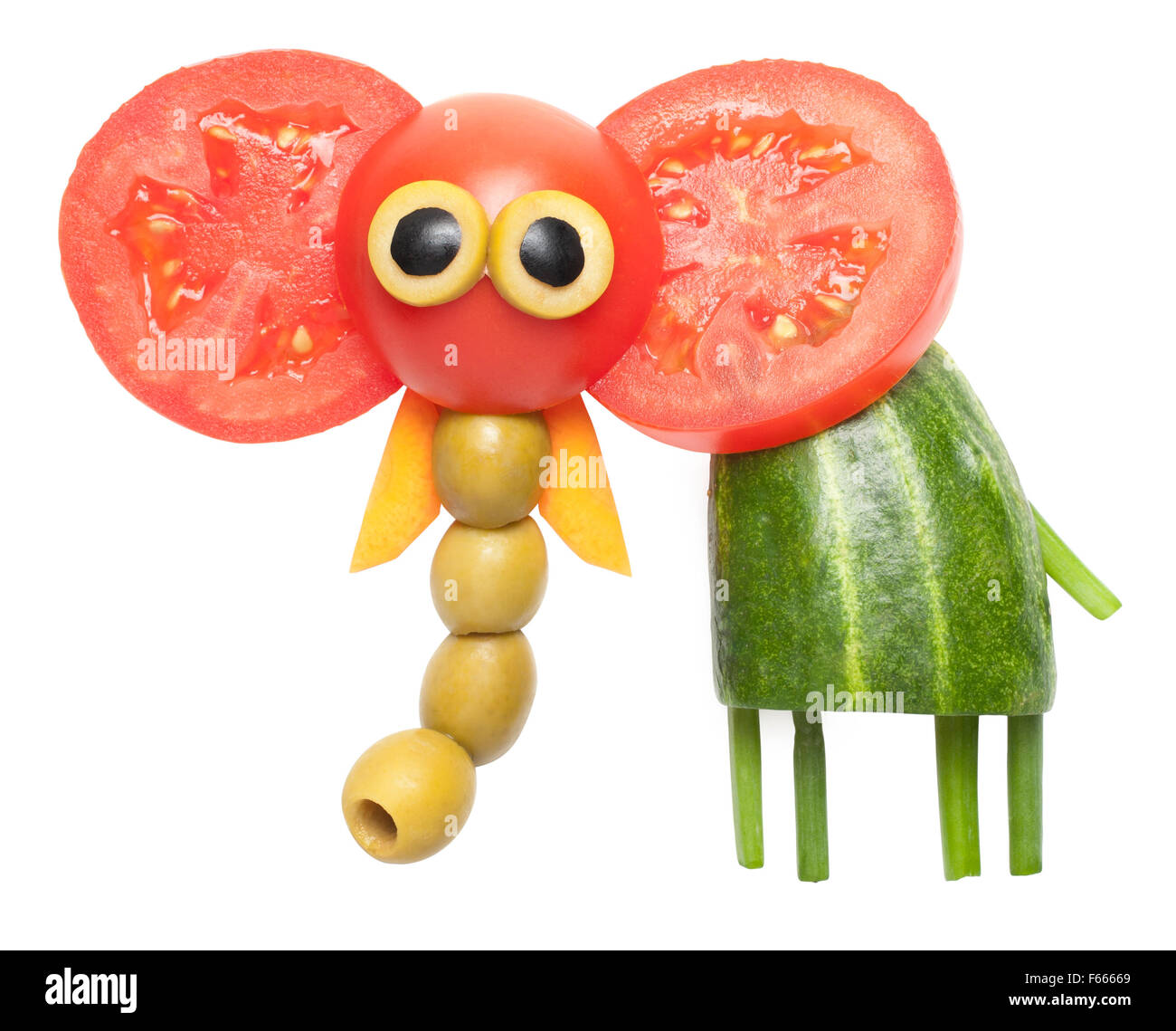 Elephant made of vegetables Stock Photo - Alamy