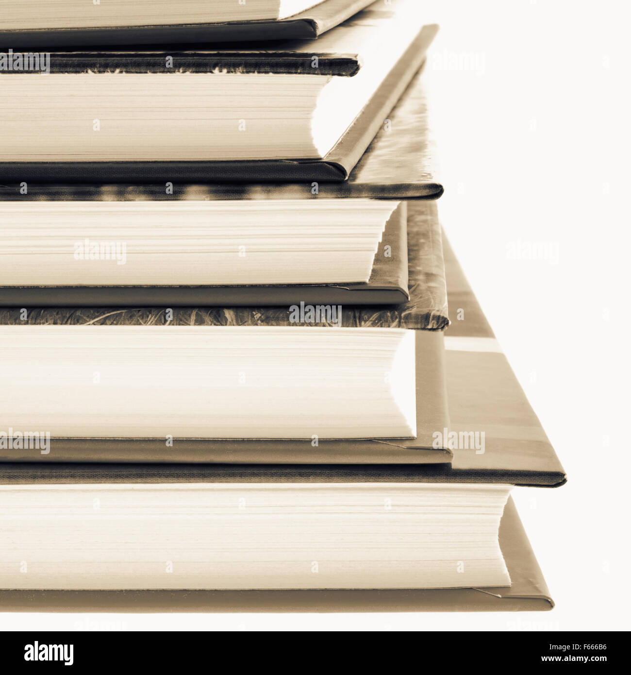 books stack isolated on white background. square filtered shot Stock ...