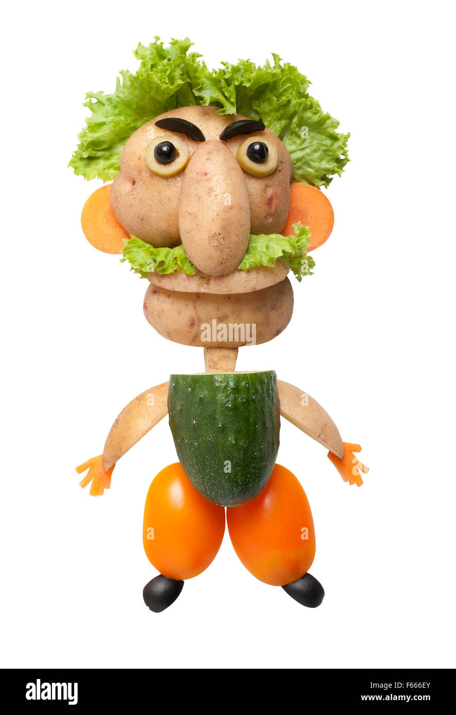 Funny man made of vegetables Stock Photo Alamy