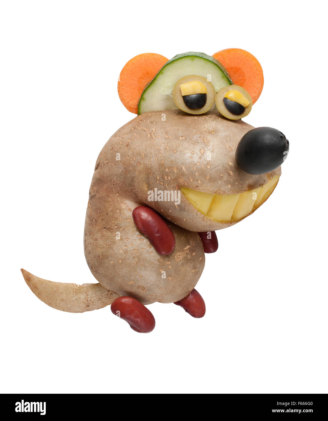 Beaver made of potatoes Stock Photo