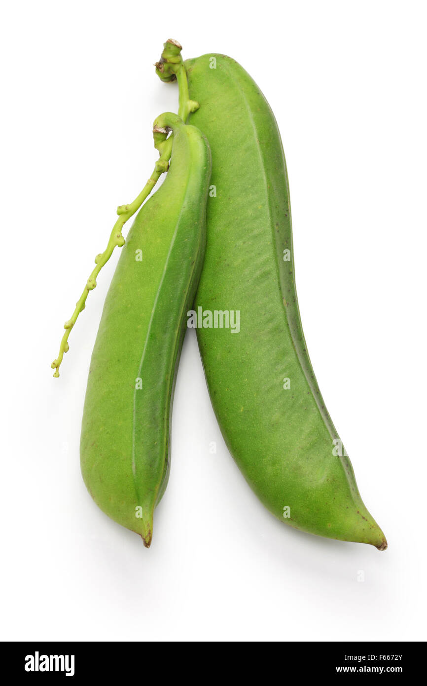 sword beans isolated on white background Stock Photo