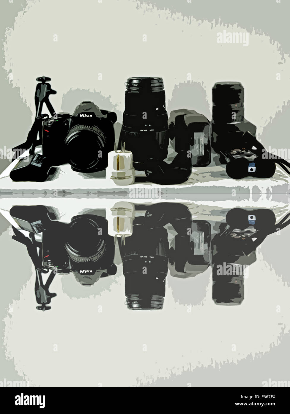 Photo Equipment of Workshop in Studio, Hamburg, Germany. Stock Photo