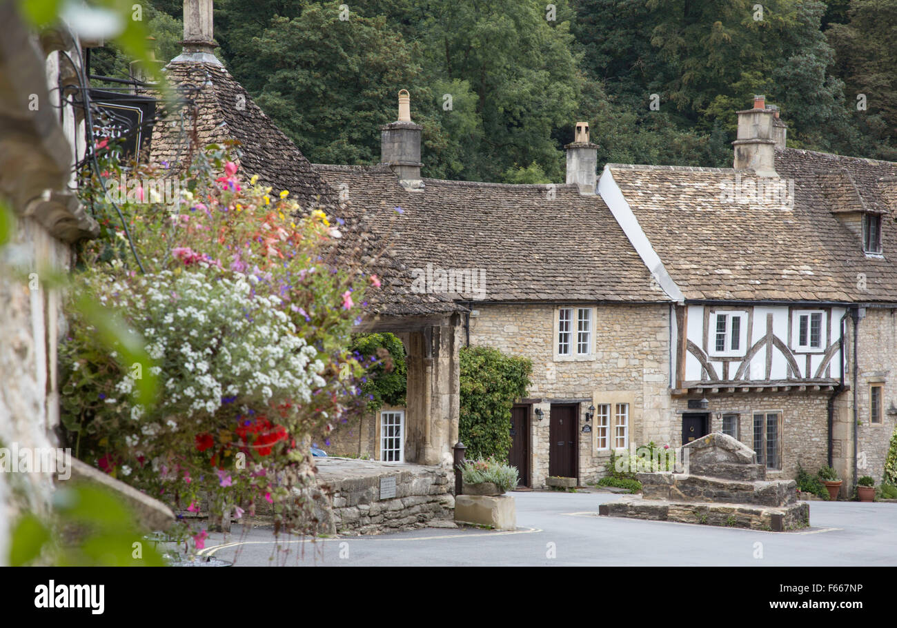 Castle Combe regarded by some as  'The Prettiest Village in England',  Wiltshire, England, UK Stock Photo