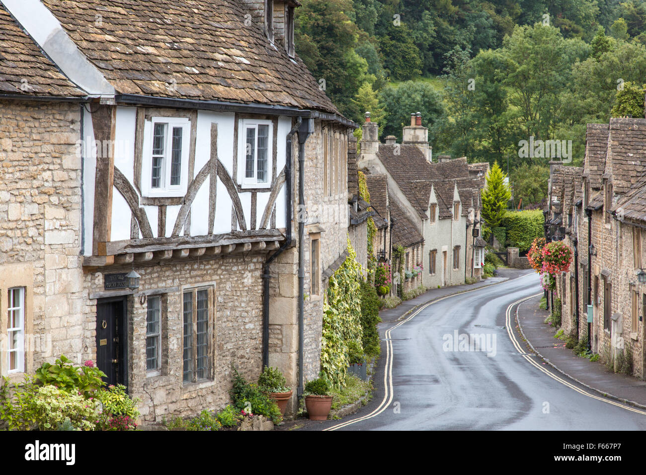 Castle Combe regarded by some as  'The Prettiest Village in England',  Wiltshire, England, UK Stock Photo