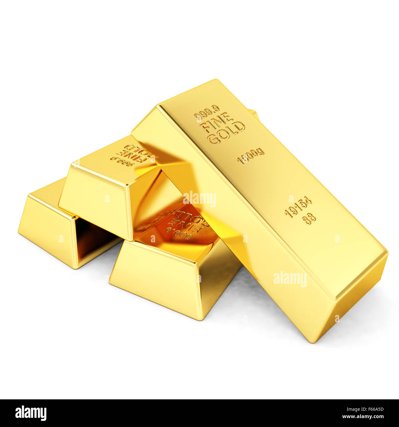 Four gold bars Stock Photo