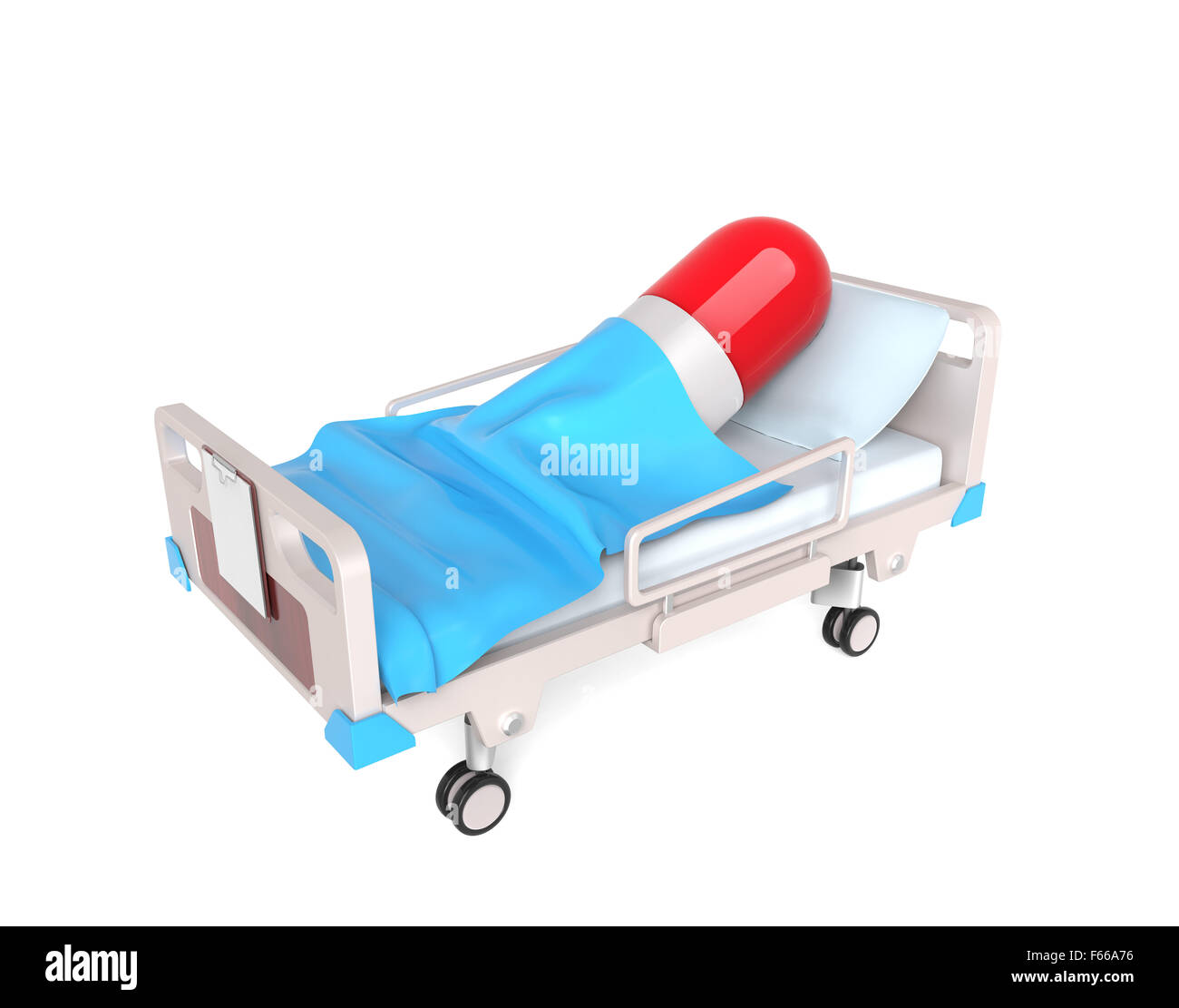 Pill in medical bed Stock Photo