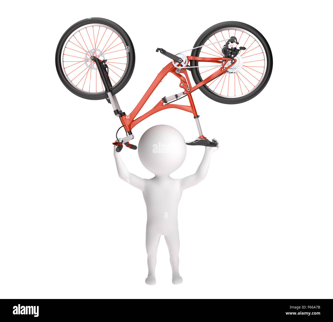 Man holding his bike Stock Photo Alamy