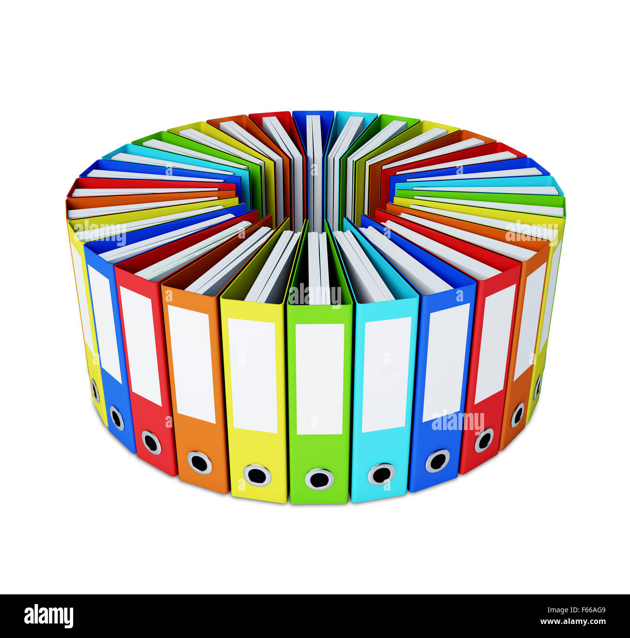 Multicolored folders forming a circle on white Stock Photo Alamy