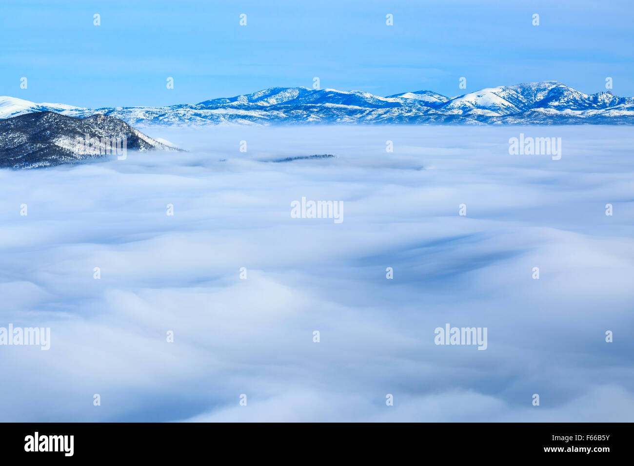 sleeping giant mountain and scratchgravel hills above valley fog at
