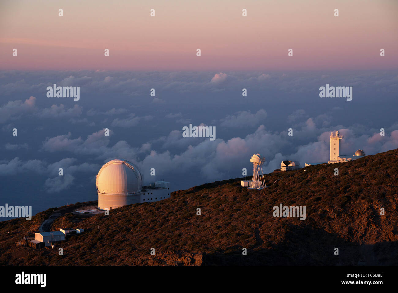 astronomical observatory on the top of Roque de los Muchachos, La Palma, Canary Islands, Spain Stock Photo