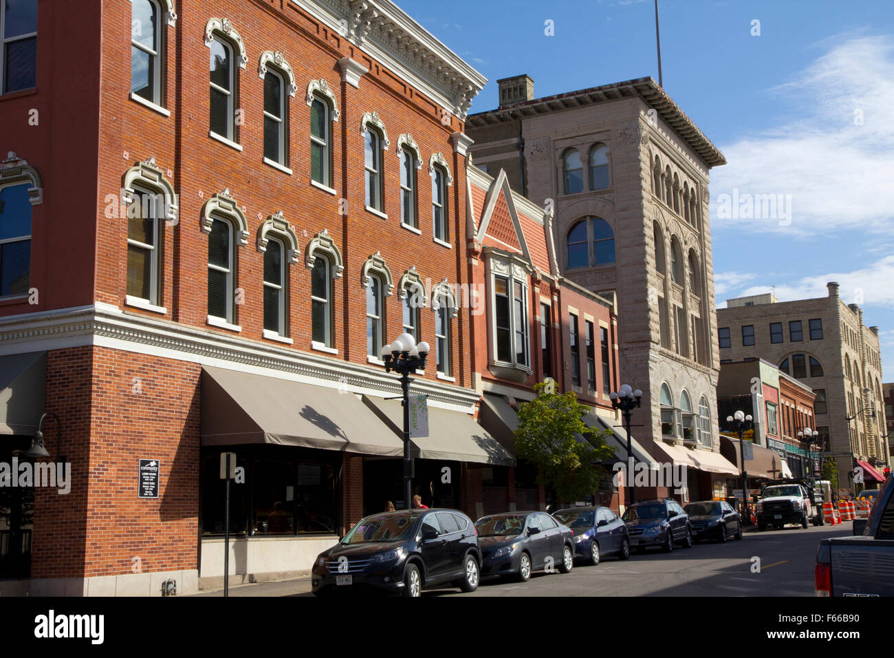 Restored 19th century brick and stone buildings predominate in the