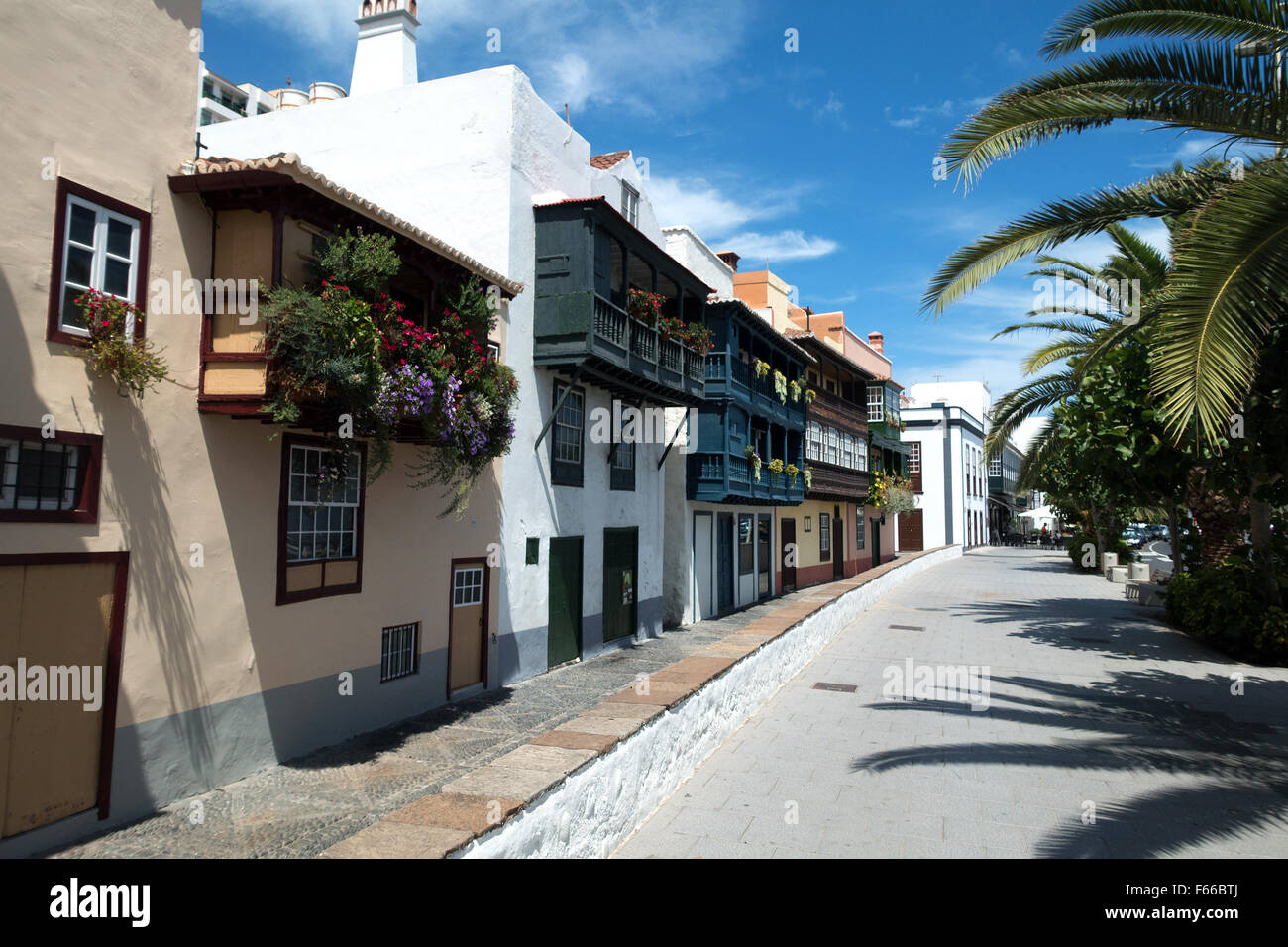 Balcony houses in Avenida Marítima, Santa Cruz de la Palma, La Palma