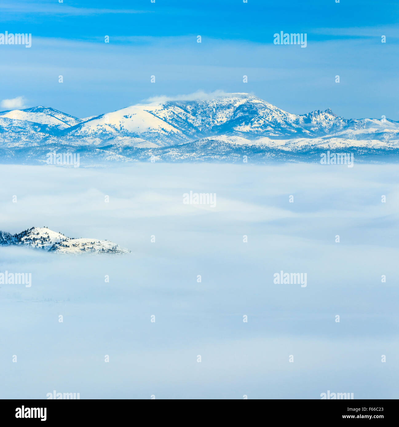 sleeping giant mountain and scratchgravel hills above valley fog at