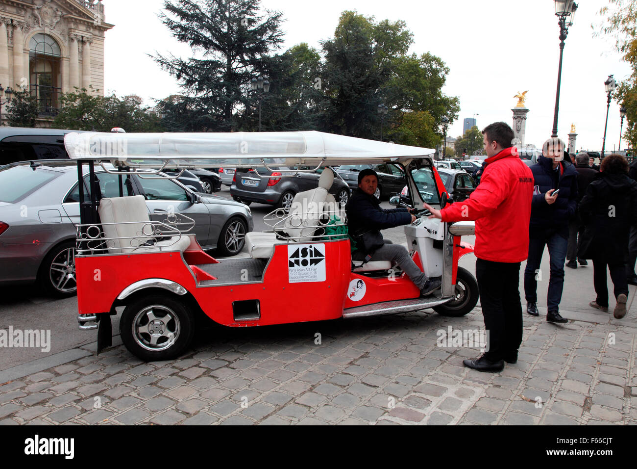 Tourist transportation buggy at the Grand Palais in Paris Stock Photo