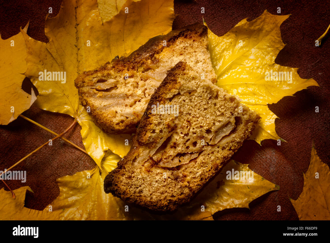 Apple-maple cake Stock Photo