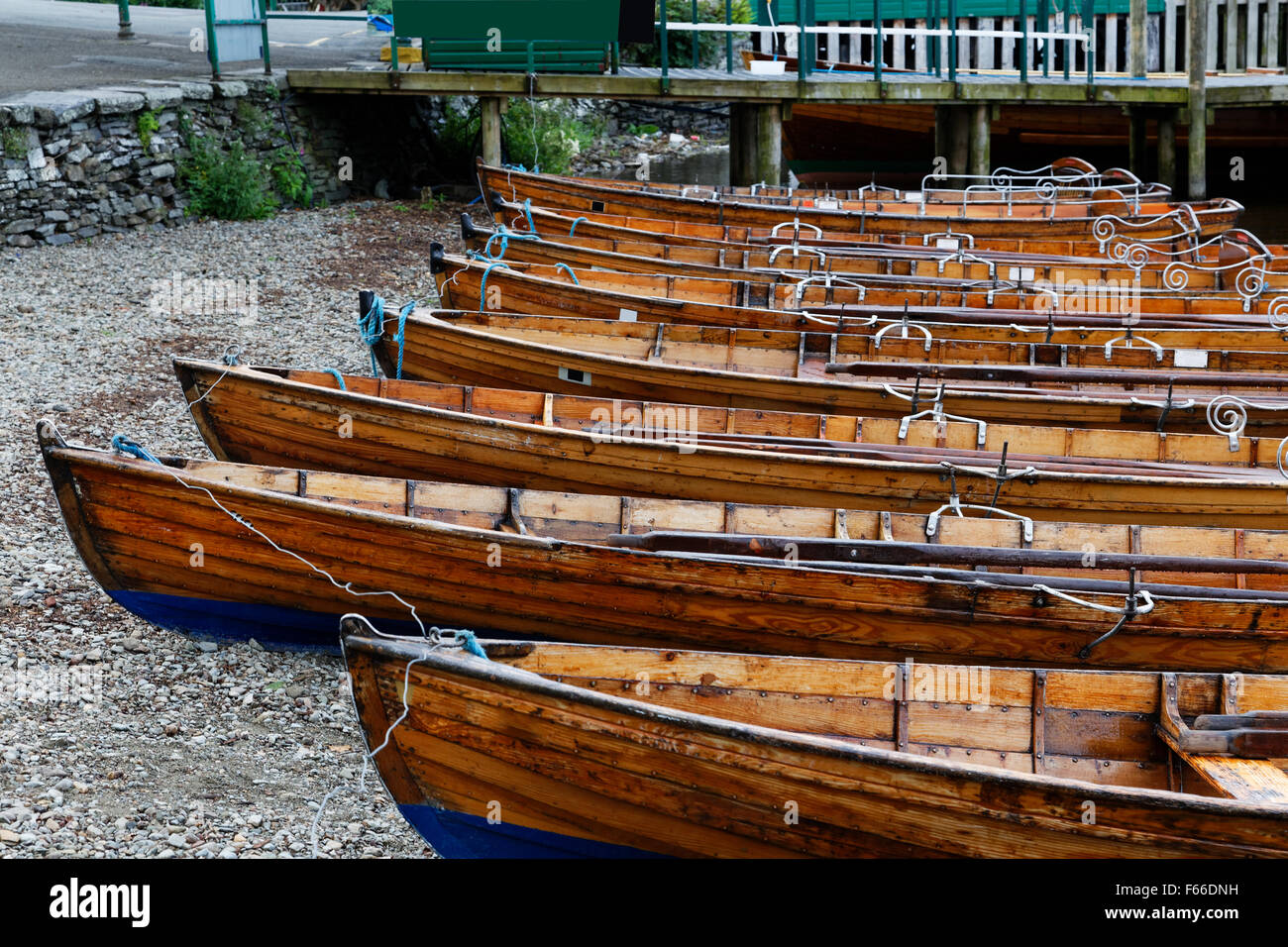 Rowing Boats at Waterhead Lake Windermere Stock Photo Alamy