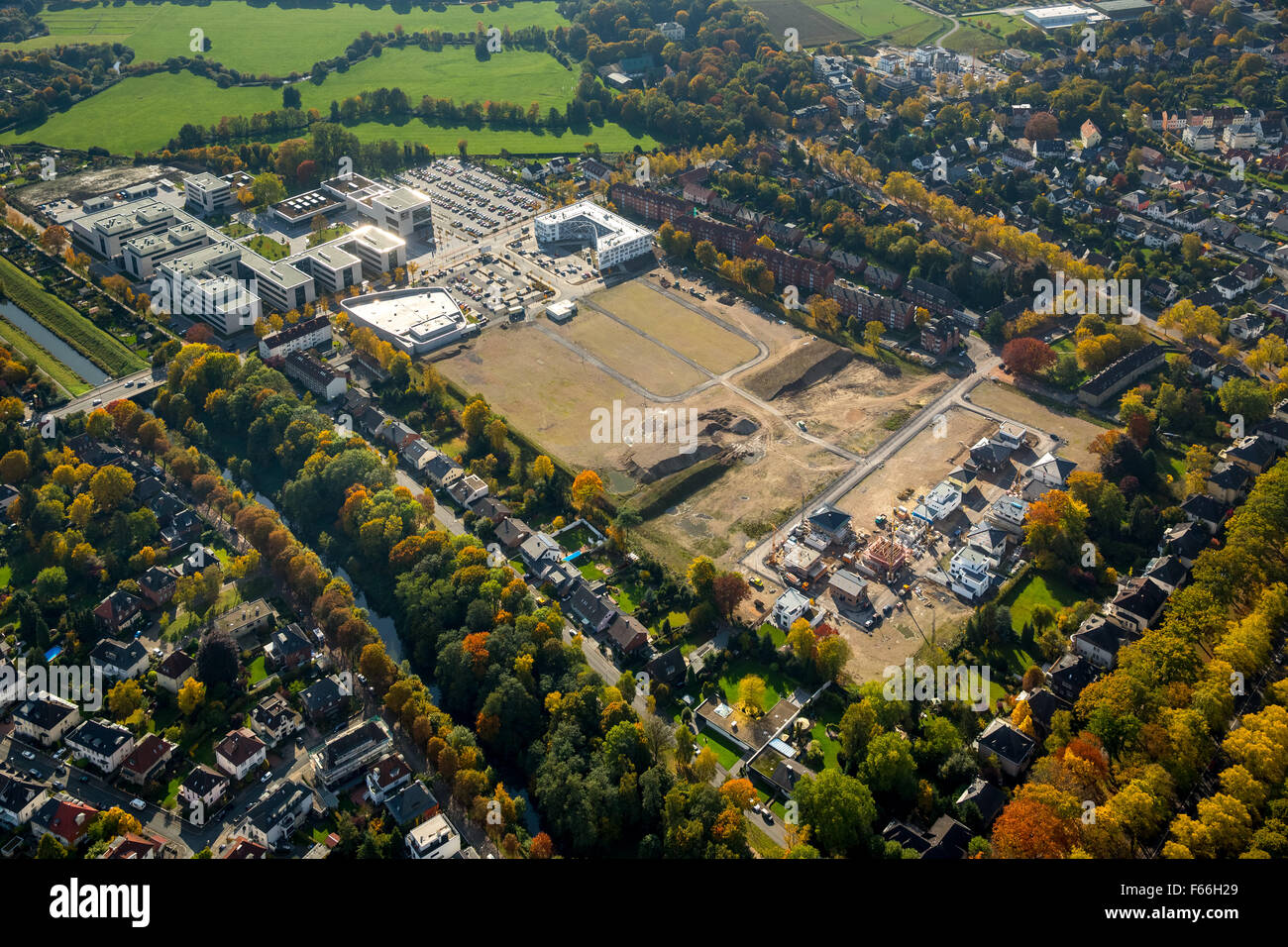 College, Hochschule Hamm Lippstadt, HSHL, HSHL, Paracelsuspark with student apartments  scientific quarters, SCI Stock Photo