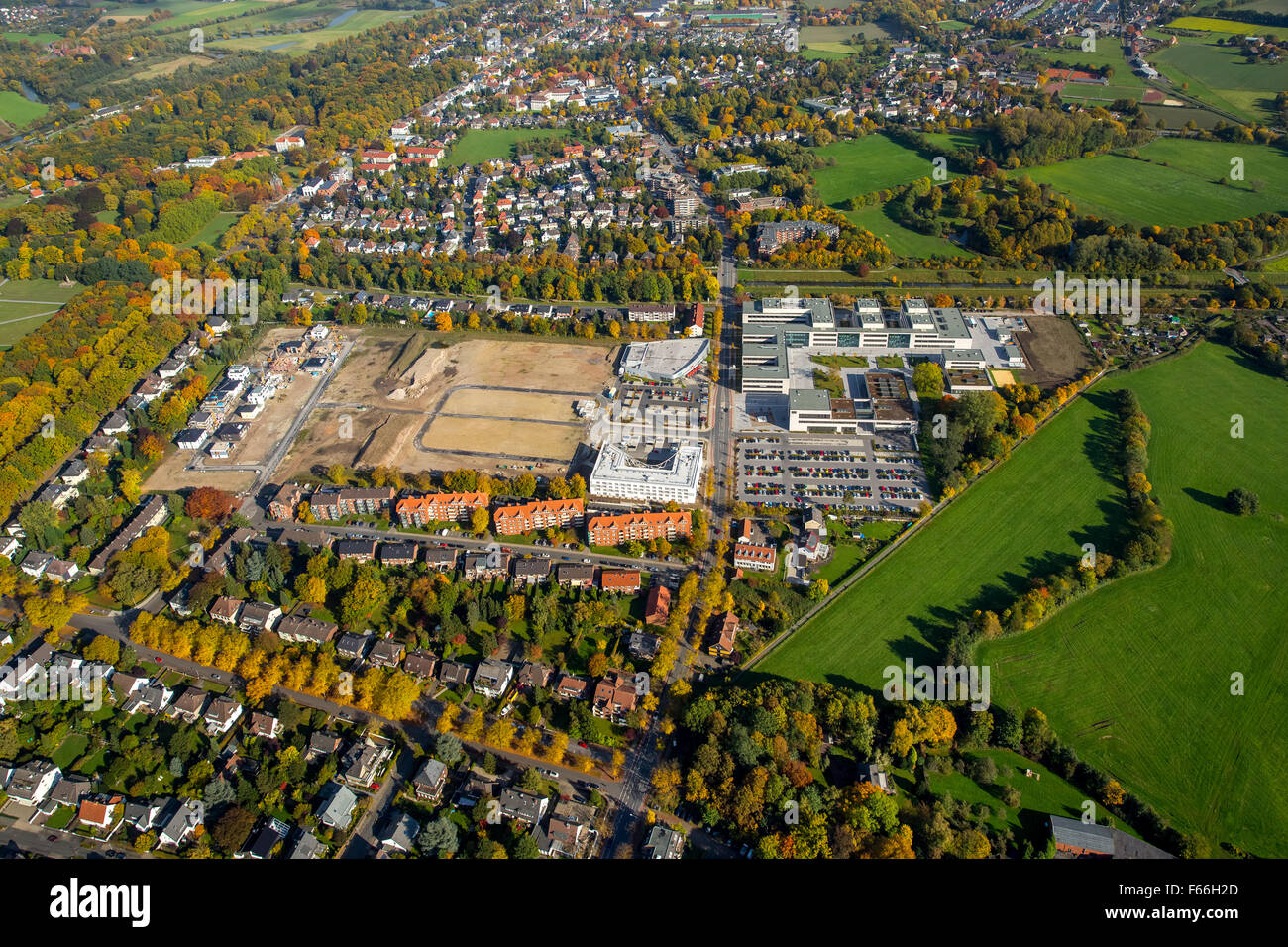 College, Hochschule Hamm Lippstadt, HSHL, HSHL, Paracelsuspark with student apartments  scientific quarters, SCI Stock Photo