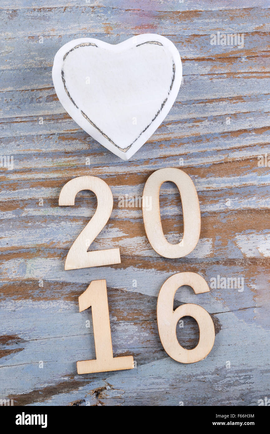 Love symbol and 2016 Stock Photo
