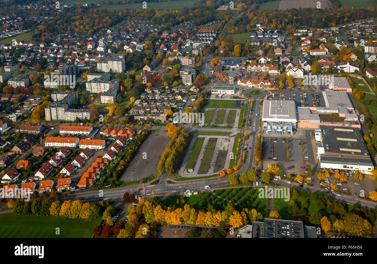FreiherrvomSteinGymnasium in autumn foliage, gymnasium, Europe aerial view birdseyes view FreiherrvomSteinGymnasium in autumn foliage, gymnasium, Europe aerial view birdseyes view