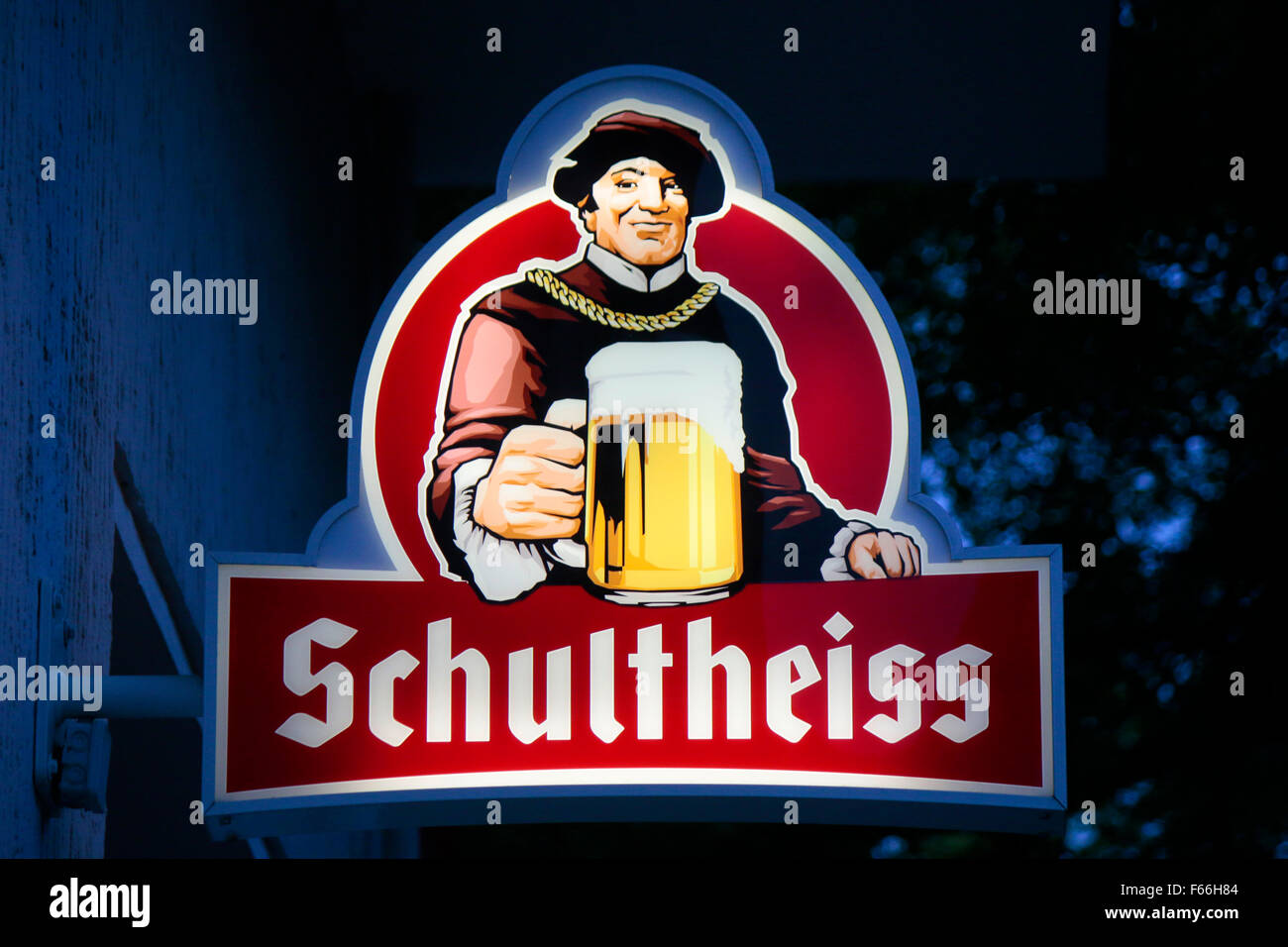 Markennamen: 'Schultheiss', Berlin. Stock Photo