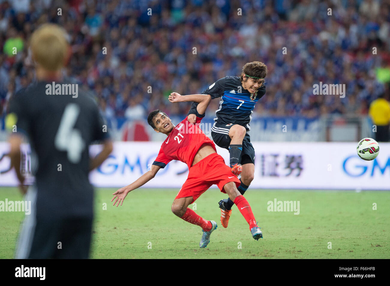 Kashiwagi Yusuke (JPN), Japan vs Singapore in the 2018 FIFA World Cup  Russia Qualifiers Round 2 - Group E at the Sports Hub Stadium on 12 Nov  2015 in Singapore. Japan beat