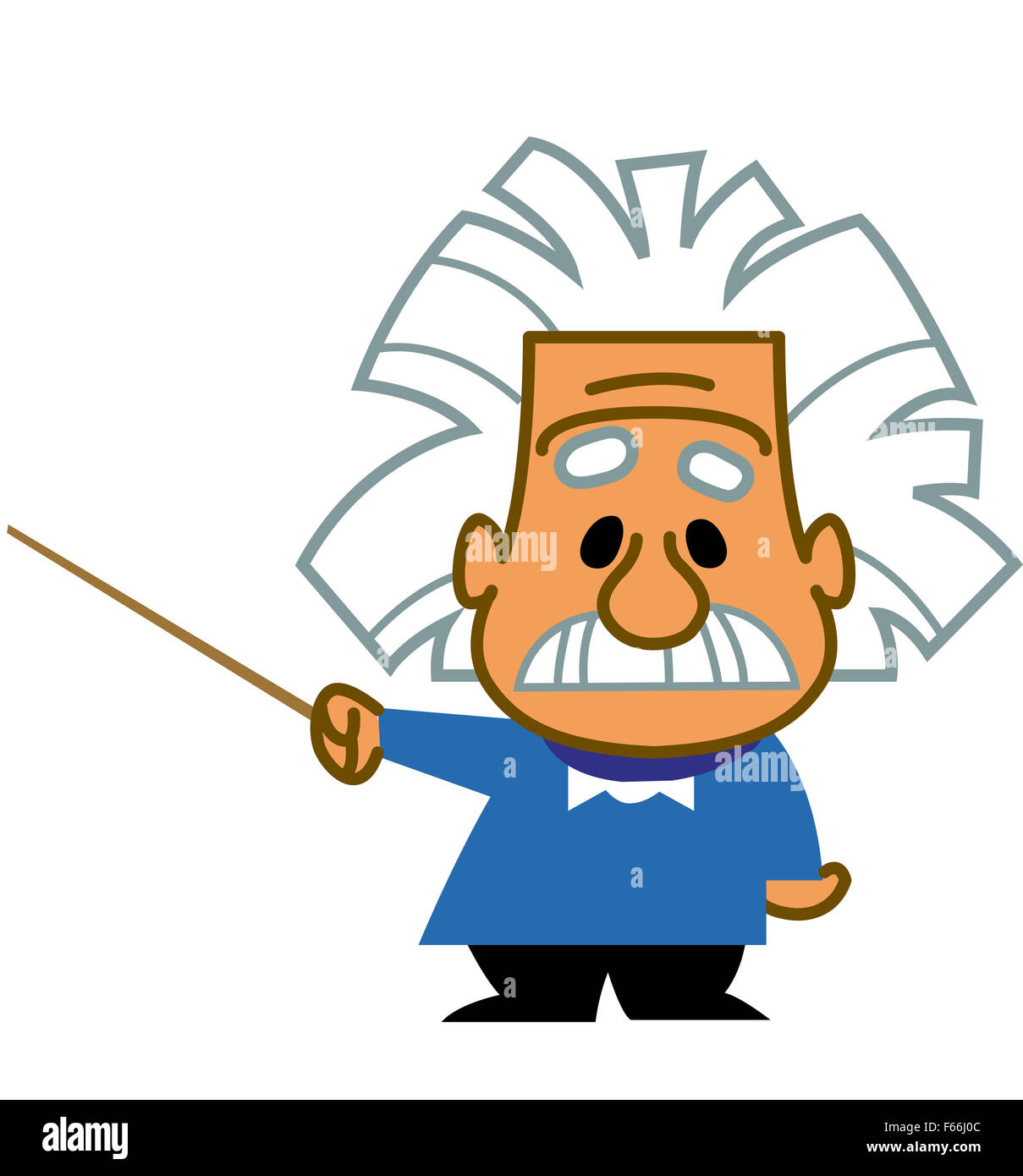 Albert Einstein cartoon scientist genius professor teacher holding a  pointer Stock Photo - Alamy
