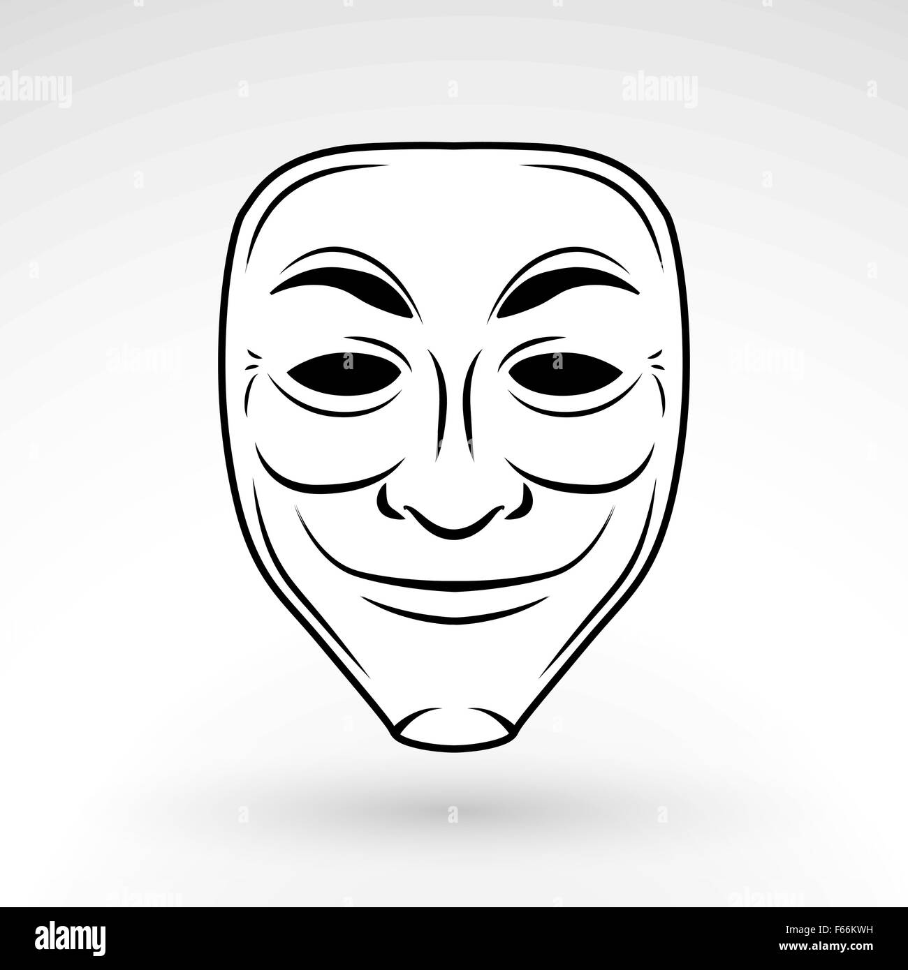 Anonymous mask vector icon. trickster logo template concept. Criminal masquerade design background. Jester face illustration Stock Vector