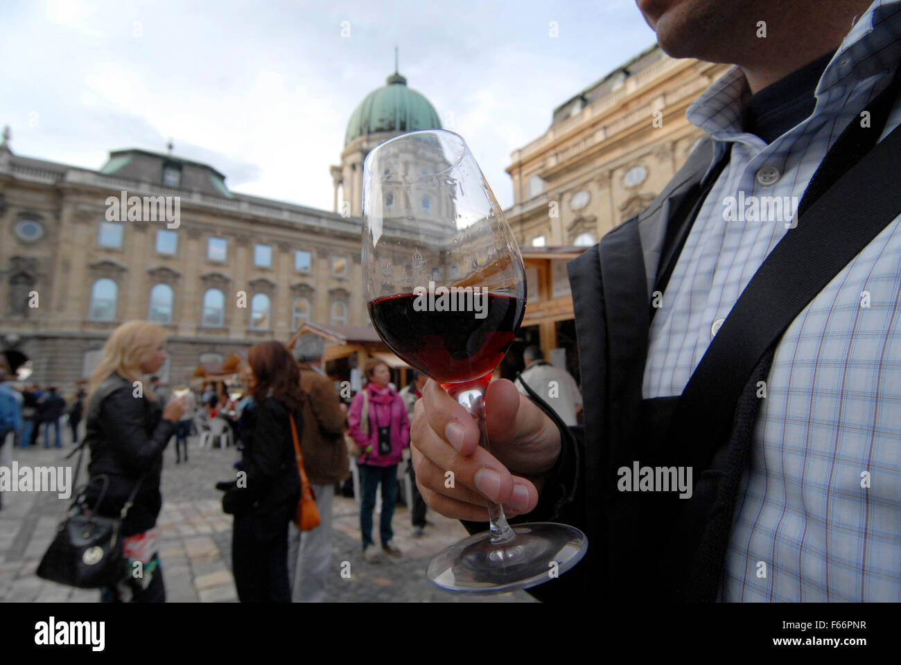 Wine festival, red wine, Budapest, Hungary Stock Photo