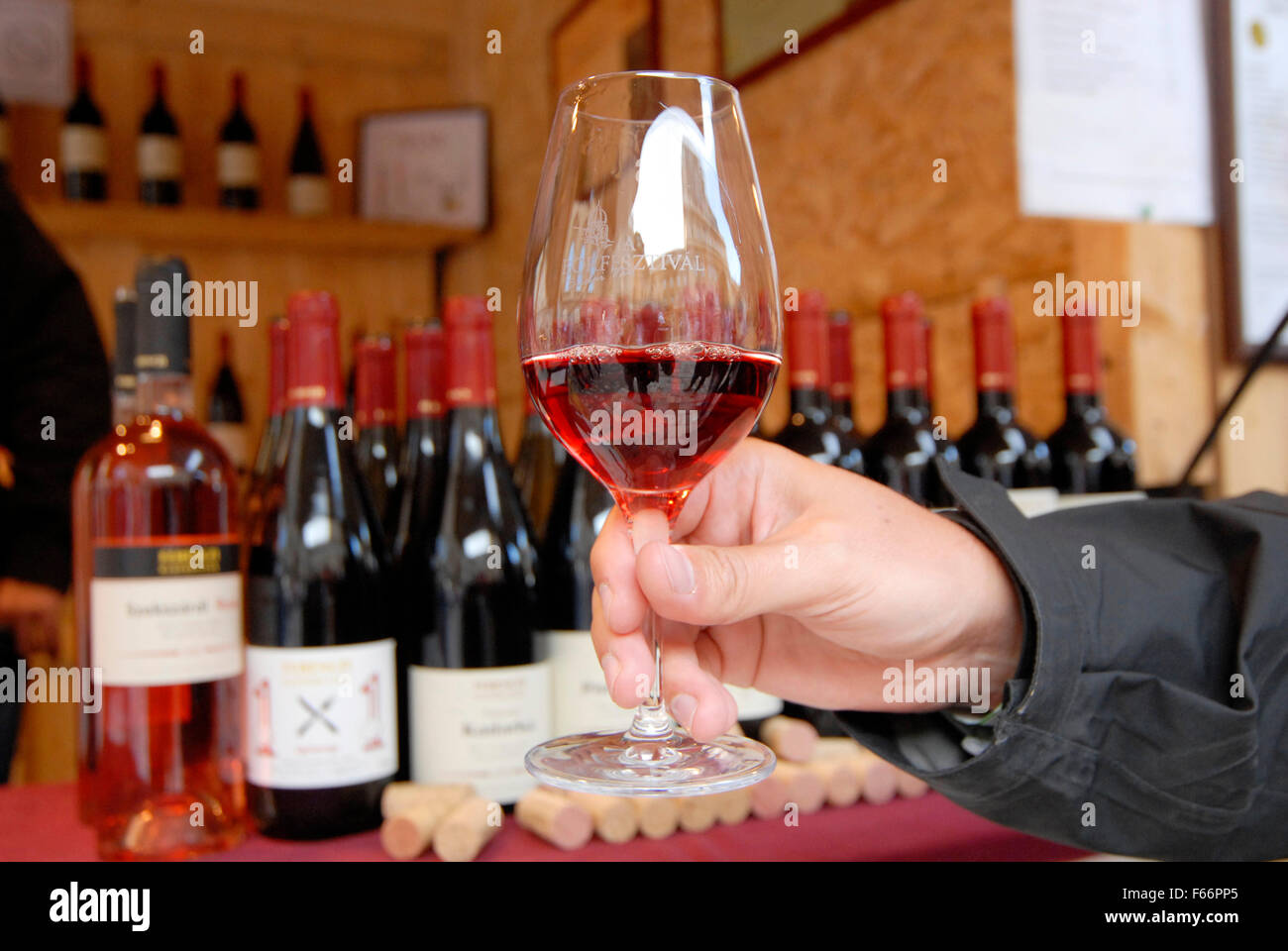 Wine festival, red wine, Budapest, Hungary Stock Photo