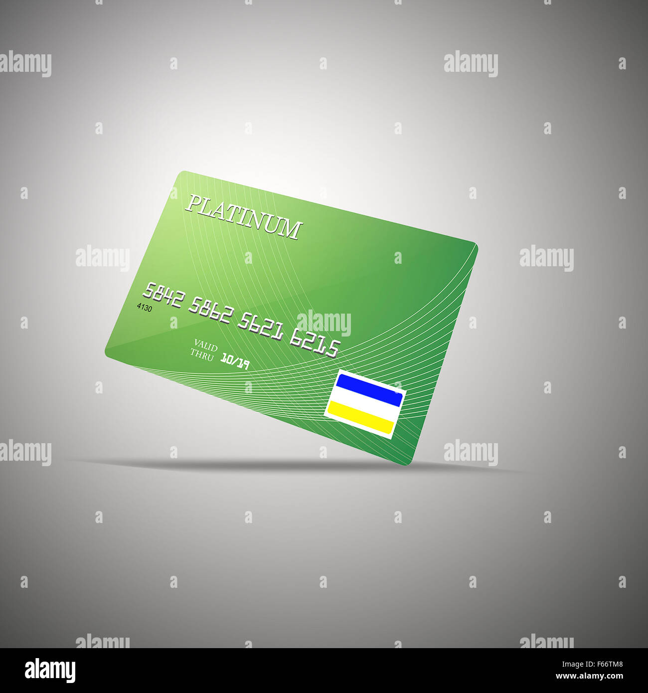 Green Credit Card with white background Stock Photo