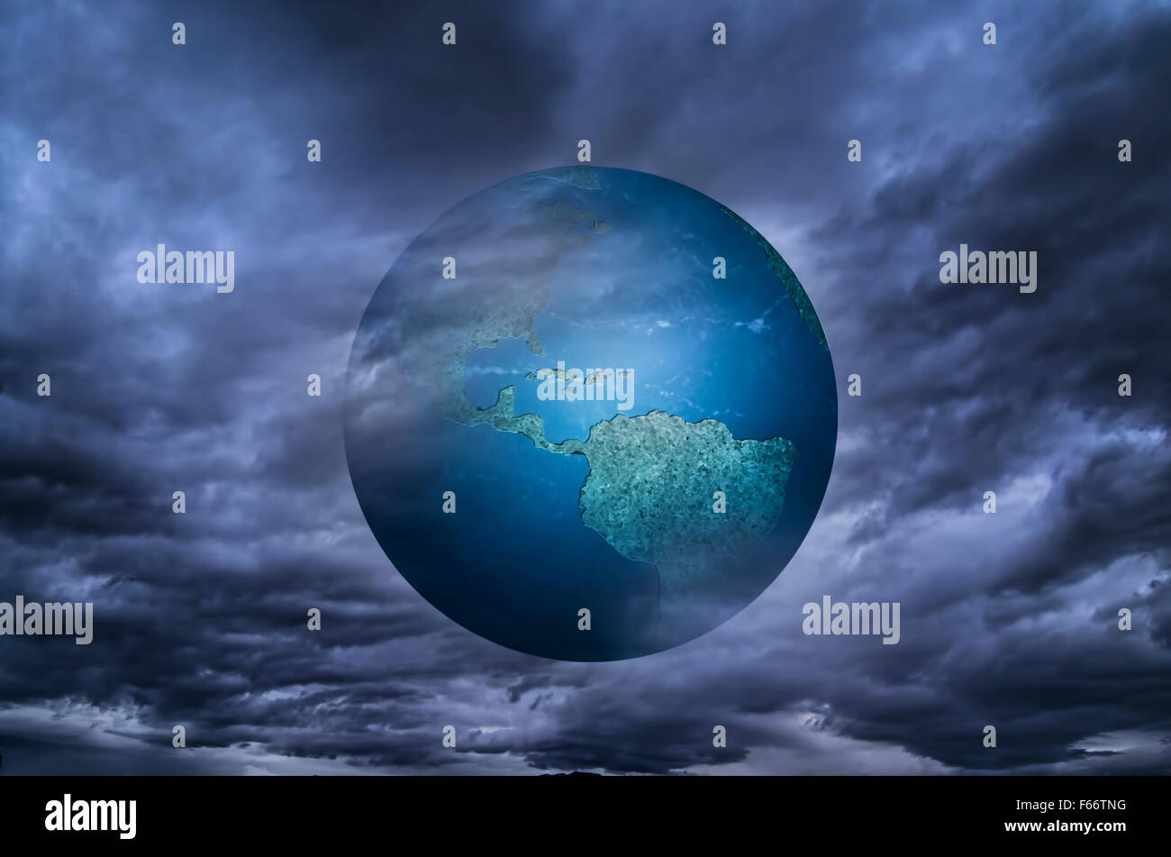Image of earth planet with clouds Stock Photo