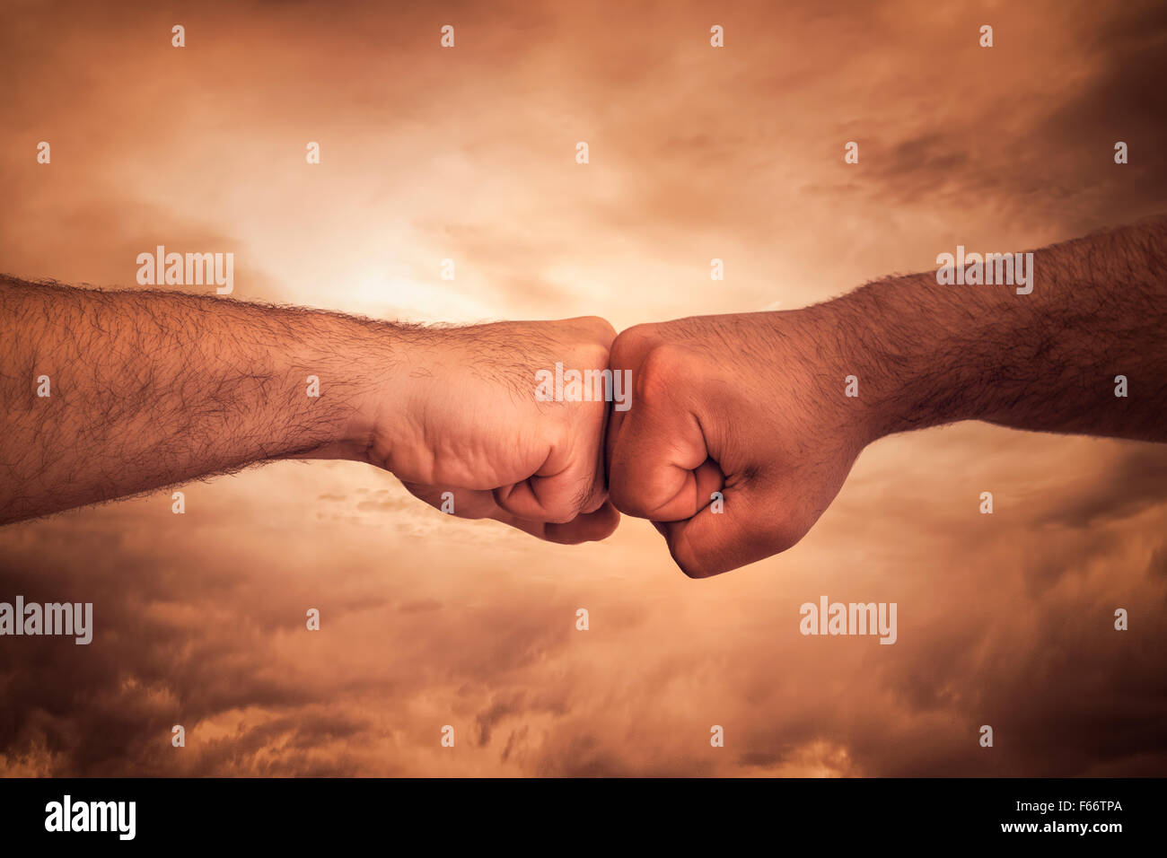Power Concept with fists together Stock Photo