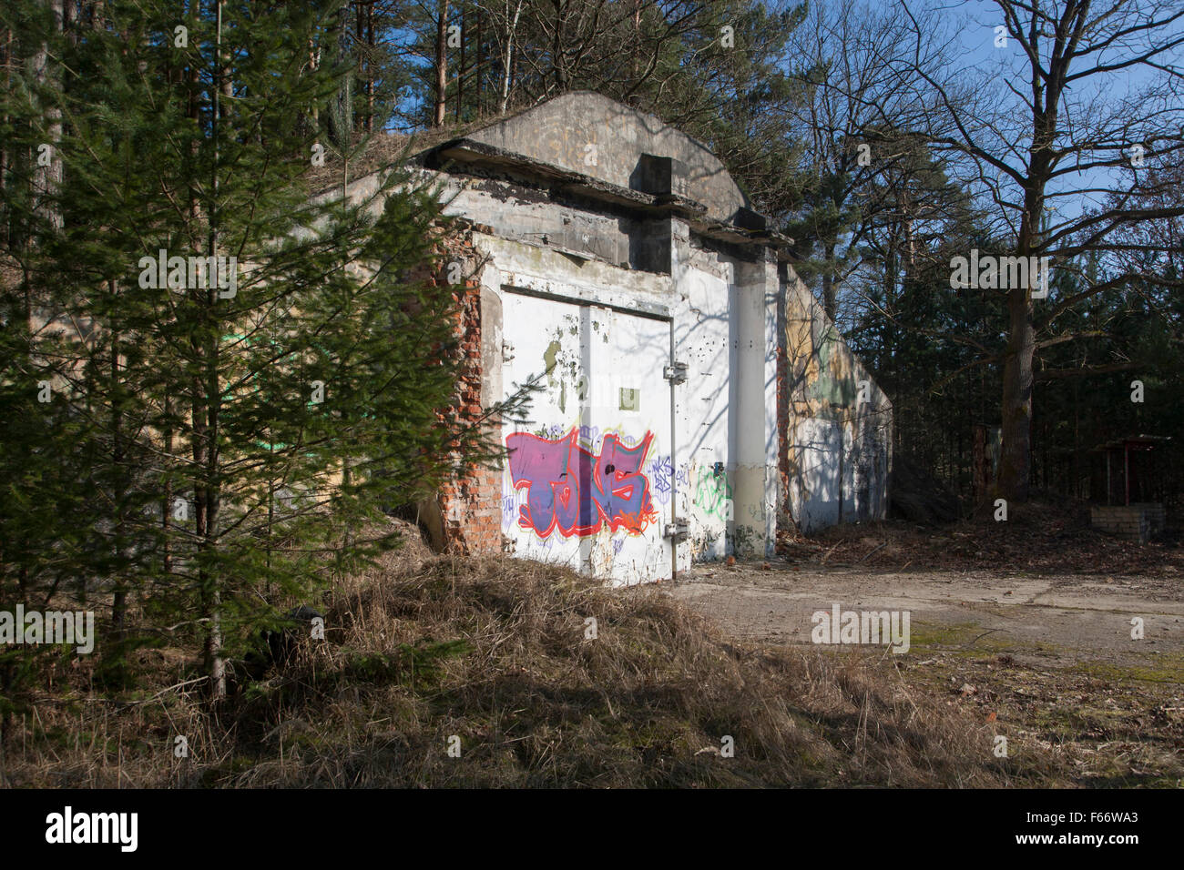 graffiti at a former red army missile silo, neuthymen, brandenburg, germany Stock Photo