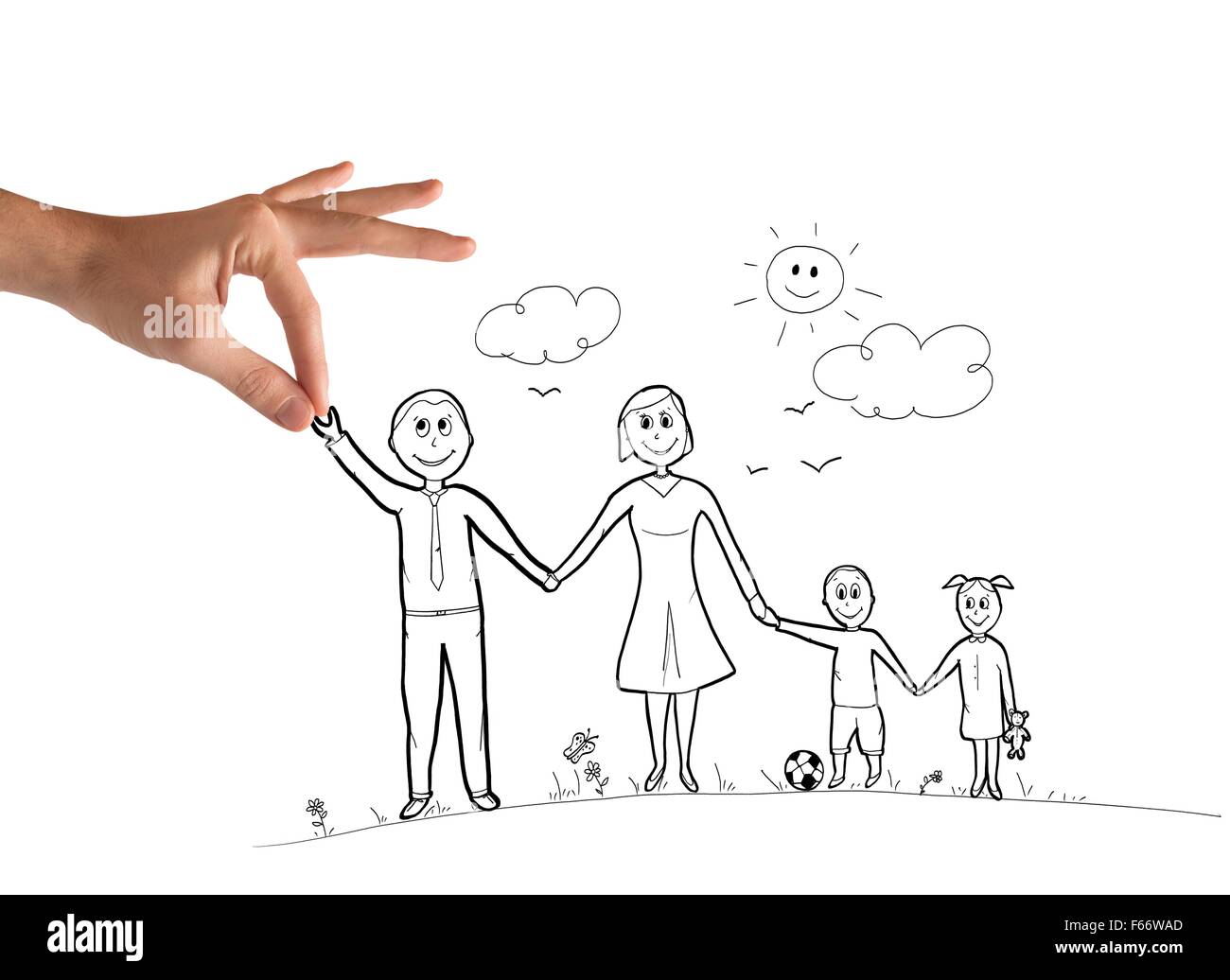 Happy family sketch stock vector Illustration of black  49413921