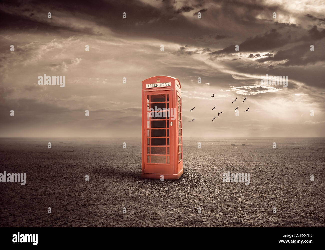 traditional red telephone booth or public payphone Stock Photo