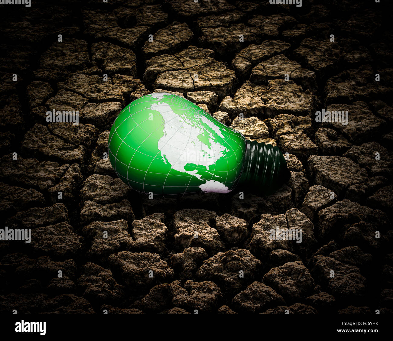 Global Warming concept with bulb Stock Photo