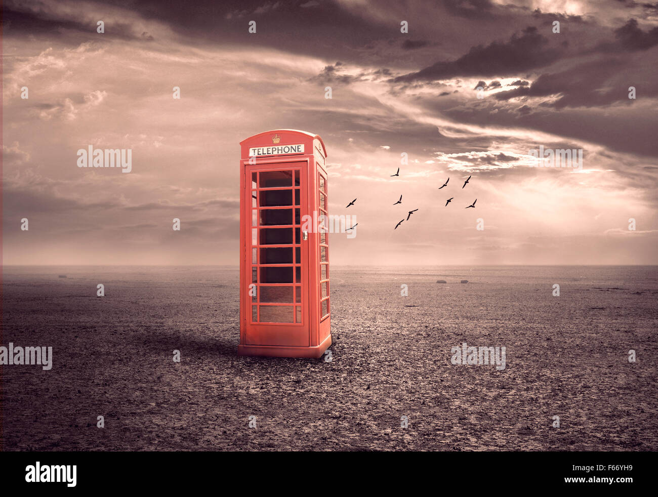traditional red telephone booth or public payphone Stock Photo