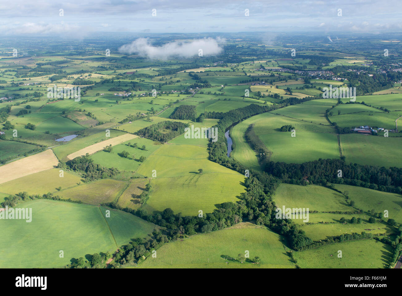 Countryside in the Eden Valley, Cumbria, showing farmland and woodland