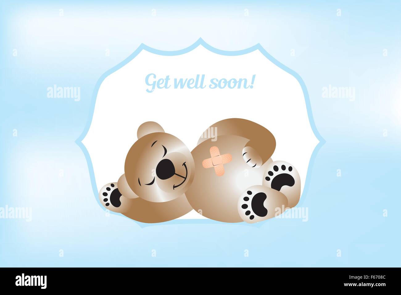 Get will soon card with bear - vector illustration Stock Vector
